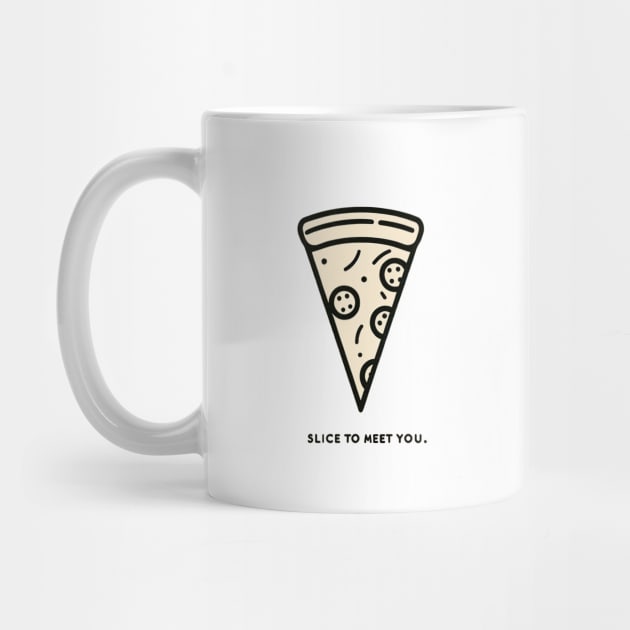 Slice to Meet You - Minimalist Pizza Line Art by Retro Travel Design